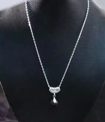 Luvulite Grape Sugilite Royal Azel Gemstone Pendant Silver 18  Chain • $37.57