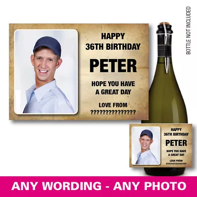 £3.54 • Buy PERSONALISED BIRTHDAY WINE PROSECCO GIN VODKA BOTTLE LABEL PHOTO GIFT Picture 63