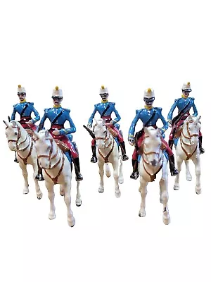 5 Vintage 2  Cast Metal Calvary Men On Horse Figures No Markings Preowned • $25.99