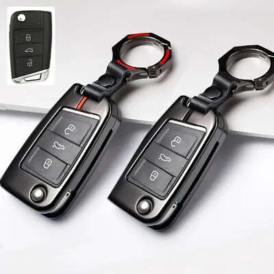 Zinc Alloy Flip Car Key Case Cover Holder For VW Golf Polo For Skoda Remote Fob • $25.20
