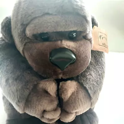 Brown Gorilla Plush Sitting VINTAGE Beta Toy Chocolate Brown Excellent • $19.95