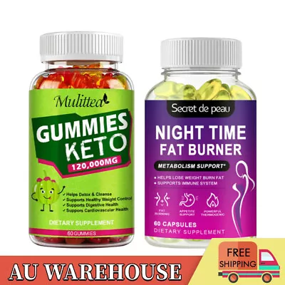 Keto Gummies ACV Weight Loss Night Time Fat Burner Supplement For Men &Women • $25.99