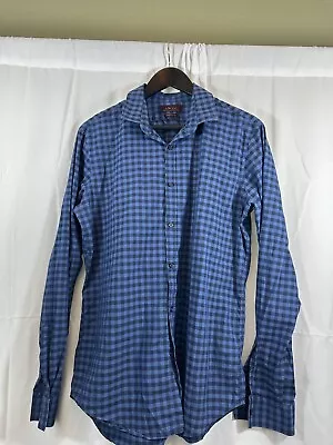 Zara Men Button Up Shirt Super Slim Fit LS Blue Check Size XLarge GUC • $11.50