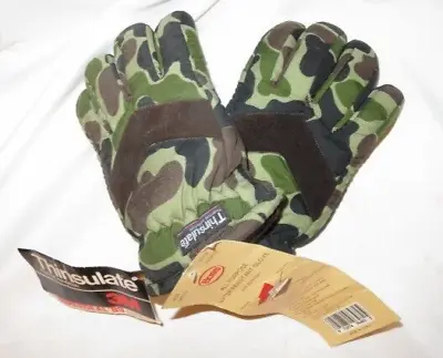 MEN's BOSS WNTER INSULATED GLOVES-3M-Sm-THINSULATE WATERPROOF-Leather Palms+Camo • $8