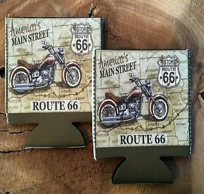 Koozie Can Cooler Rout 66 America's Main Street Motorcycle Insulator Gift • $15