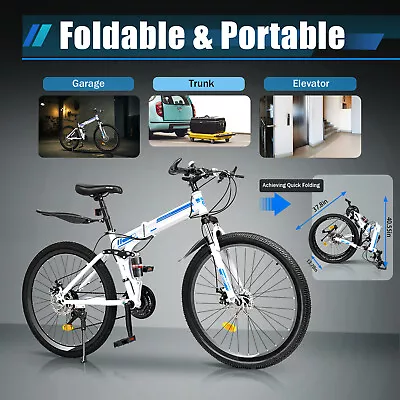 26 Inch Mountain Bike Hydraulic Braking Collapsible Bicycle Outdoor Riding Bike • $182.40