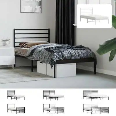 Metal Bed Frame With Headboard Bed Base Mattress Foundation Bedstead VidaXL • £80.99