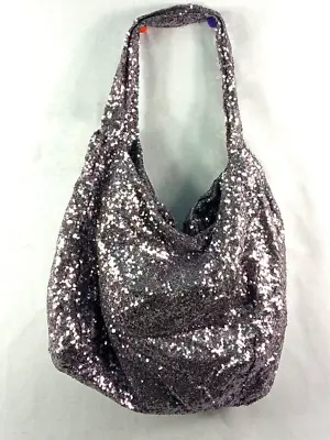 Melie Bianco All Over Sequins Purse Bag Pewter Sienna • $45.64