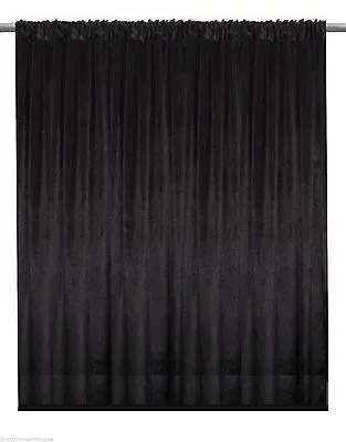 Black Velvet Custom Panel Drape 15W X 8H Movie Theater Show Backdrop Curtain  • $130.19