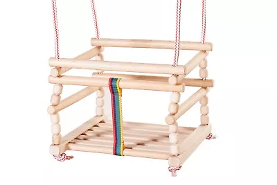 Wooden Baby Swing Kids Indoor Door Outdoor Chair Rope Garden Patio Bouncer • £21.99