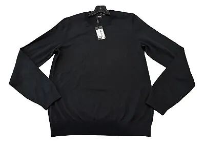 NEW Hugo Boss Men's Leno Wool Crewneck Slim Fit Sweater Black Size Small S NWT • $41.99