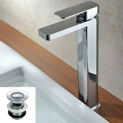 £77.99 • Buy Glaza Faucet Monobloc Counter Top Tall Bathroom Sink Basin Mixer Tap & Waste