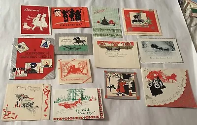 Lot Of 19 Vintage Christmas Greeting Cards - Old Fashioned Victorian Silhouette • $18