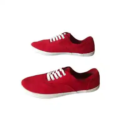 Mossimo Supply CO Canvas Walking Tennis Shoes Red Lace-up Size 10 Textile Upper • $14