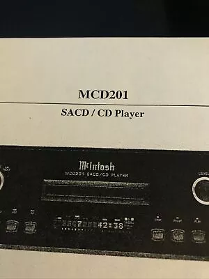 McIntosh MCD201 SACD CD Player ￼ DEALER SPEC SHEET Re-print Copy • $4.99