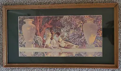 Maxfield Parrish GARDEN OF ALLAH Print 11  X 20  Gold Wood Frame • $35.50