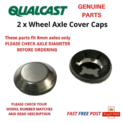NEW 1pair Qualcast 1400W Electric Rotary Lawn Mower Wheel Caps REAR  Spare Part • £5.75