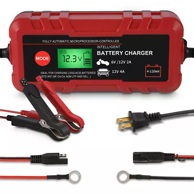 New Car Battery Charger 6V/12V Volt Motorcycle Automatic Battery Maintainer LCD • $35.69