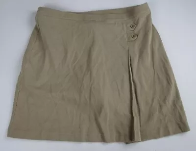 LANDS END Khaki School Uniform Knit Skort Girls 12+ Plus *NEW* • $11.50