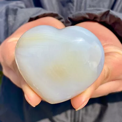 98G Natural Polished Agate Heart Quartz Crystal Mineral Healing Reiki Decor • $4.25
