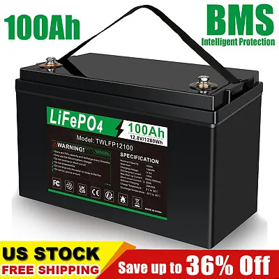 12V 100Ah LiFePO4 Lithium Battery BMS For Solar RV Off-grid Trolling Motor Boat • $179.99