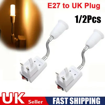 E27 Screw UK Plug In Light Bulb Kit E27 Lamp Fitting Switch Socket Holder UK • £3.99