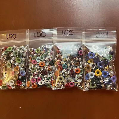 100pcs 7mm Width  1/4  Craft Metal Eyelets Mixed Color Select SHAPE Or MIXED • $2.50