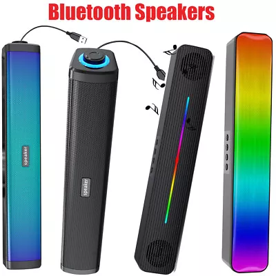 Wired/Wireless PC Speakers USB Subwoofer Bass Computer Speakers For Phone Laptop • £14.99