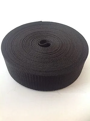 £5.68 • Buy 38mm Black Nylon Textured Webbing Tape Strap X 10 Metres