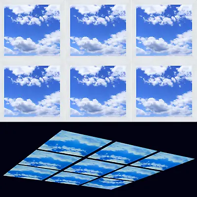 Sky Cloud Scene 42W 595x595mm Slim LED Panel Light Recessed Ceiling Tile Lamp • £359.91