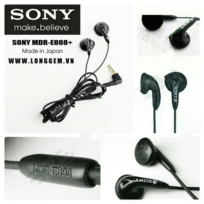 Sony MDR-E808 Headphones Stereo Deep Bass 3.5mm For MP3 Free Pouch UK • £5.99