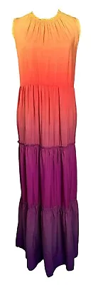Matilda Jane Enchanted Garden Maxi Dress Wakiki Purple Ombre Tiered Boho L • $48.74