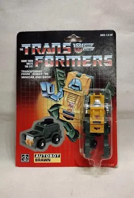 Transformers G1 Brawn 100% Complete Vintage 1984 MOC Cardback/bubble Separation  • $79.99