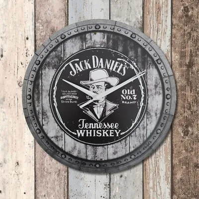 Jack Daniel's Style Wall Clock Wall Art Gift Present Christmas Birthday. • £11.99