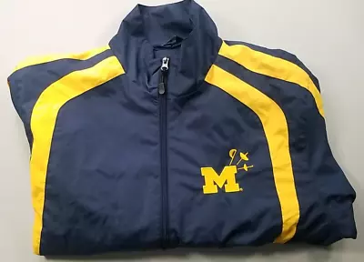 University Of  Michigan Wolverines Windbreaker Jacket Men's M Blue Zip Fencing • $25.75
