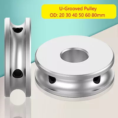 U-Grooved Pulley PU Belt Pulleys Aluminum Without Step Width 5/6/8mm OD 20-80mm • $8.85