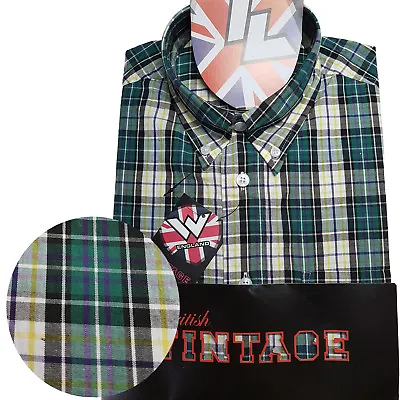 Warrior UK England Button Down Shirt TOOTS Slim-Fit Skinhead Mod Retro • £34.90