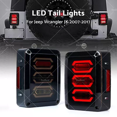 Smoked Black LED Tail Lights Lamp Fits For Jeep Wrangler JK 2007-2017 • $120