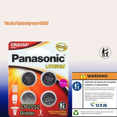 Pack Of 4  Panasonic CR2032 Aukie_Syd Blister 3V EBattery Batteries 🇦🇺 • $6.07