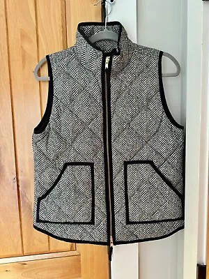 J. Crew Excursion Puffer Vest - Herringbone - Black/white Size S • $24.99