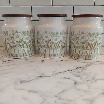 Hornsea Fleur. Tea Coffee And Sugar Medium Storage Jars. • £0.99