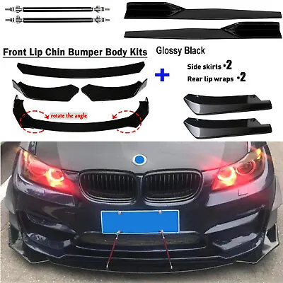 Front Bumper Lip Chin Spoiler Splitter Side Skirt +Rear Lip For 3 Series E30 E46 • $55.99