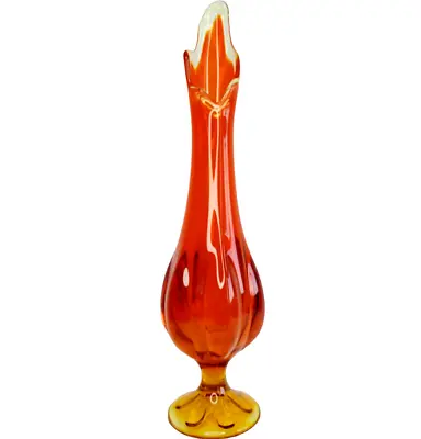 Viking Persimmon 6 Petal Swung Vase 17 3/4  • $125