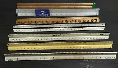 Vintage Lot Of 7 Triangular Architect Drafting Scale Rulers Engineering  • $39.99