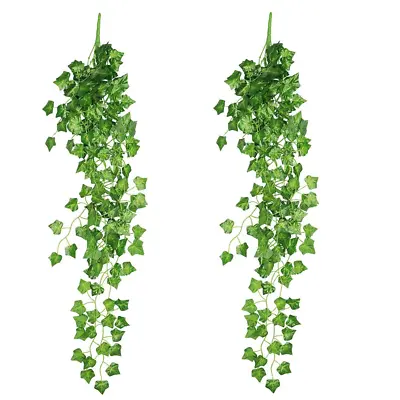 2Pcs Artificial Ivy Trailing Vine Fake Silk Hanging Plants Leaf Garland Wedding • £5.99