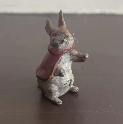 Vienna Bronze Rabbit Bunny Red Cape Antique • $139.99