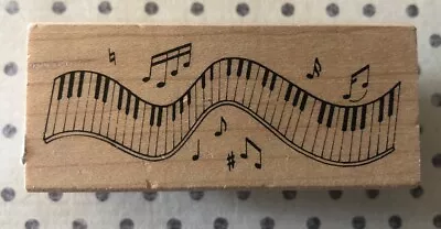 All Night Media Keyboard Border {197e} Mounted Wood Rubber Stamp-music-piano • $1.49