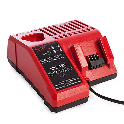 Milwaukee Battery Charger 12V/18V ‎M12-18C Dual Port Redlithium Compact • £18.99