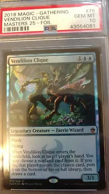 Magic The Gathering Vendilion Clique PSA 10 Masters 25 Foil • $99.69