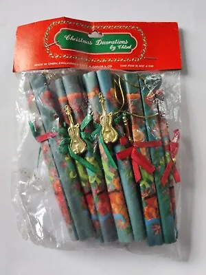 VTG 90s Music Scrolls Musical Christmas Decorations Tree Decs Hanging Pack X 6 • £6